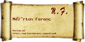 Márton Ferenc névjegykártya